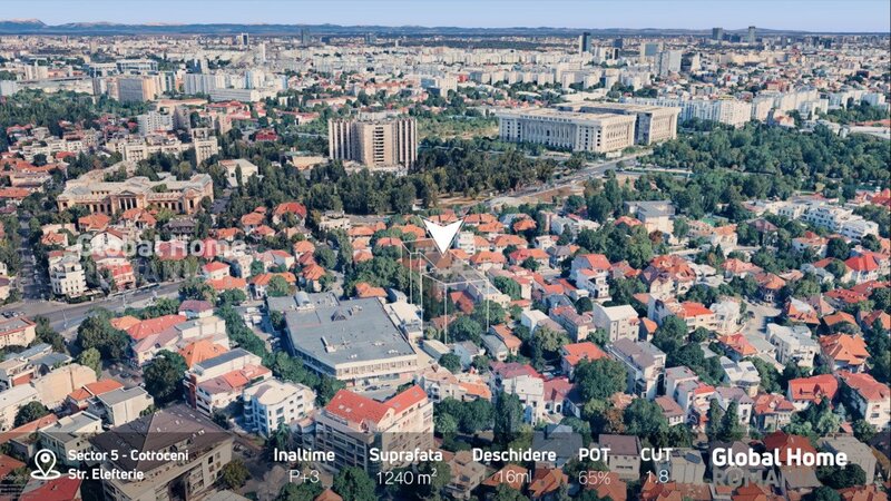 Cotroceni  - Str. Elefterie  Zona Protejata  Teren 1240 MP - Deschidere 16ML